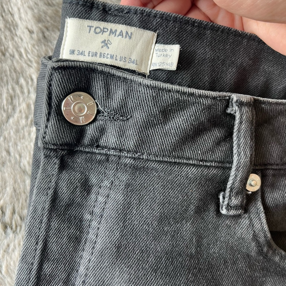 Topman Charcoal Skinny Jeans